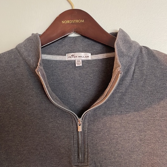 Mens Gray Peter Millar Quarter-Zip - Picture 2 of 3